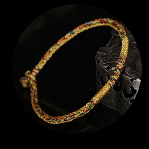 Handmade Gold Multicolored Rope Protection Braided Bracelet Anklet Handmade Gold Multicolored Rope Protection Braided Bracelet Anklet