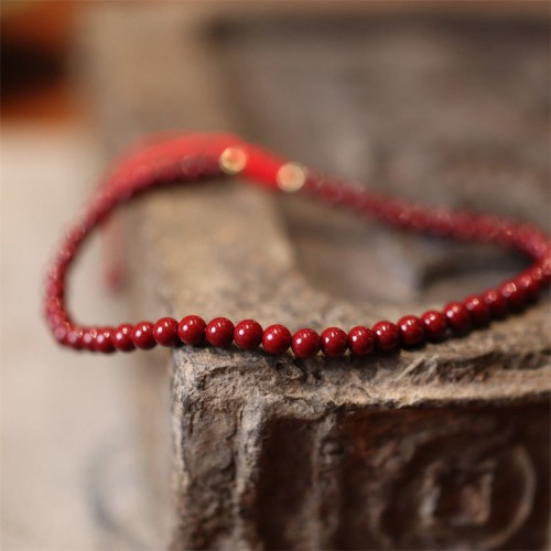Natural Cinnabar Blessing Red String Bracelet Anklet Natural Cinnabar Blessing Red String Bracelet Anklet