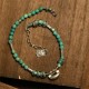 925 Sterling Silver Turquoise Small Beads Chinese Lock Strength Anklet 925 Sterling Silver Turquoise Small Beads Chinese Lock Strength Anklet