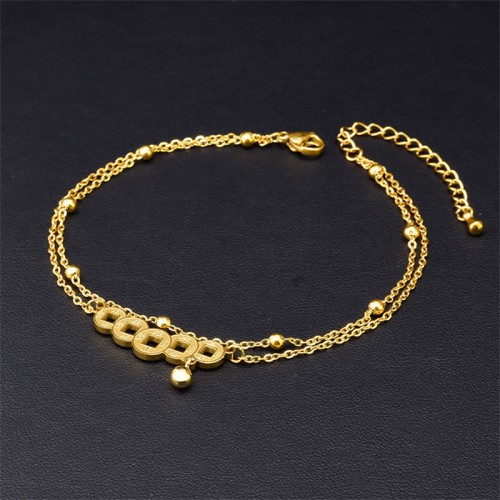 Copper Coins Wealth Titanium Steel Anklet