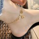 Copper Coins Bell Charm Titanium Steel Anklet