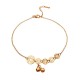 Copper Coins Bell Charm Titanium Steel Anklet