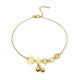Copper Coins Bell Charm Titanium Steel Anklet
