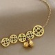 Copper Coins Bell Charm Titanium Steel Anklet