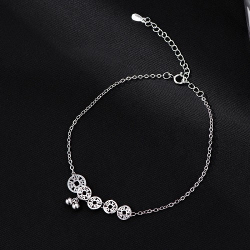 925 Sterling Silver Copper Coins Bells Protection Anklet 925 Sterling Silver Copper Coins Bells Protection Anklet