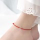 925 Sterling Silver Peace Buckle Luck String Anklet 925 Sterling Silver Peace Buckle Luck String Anklet