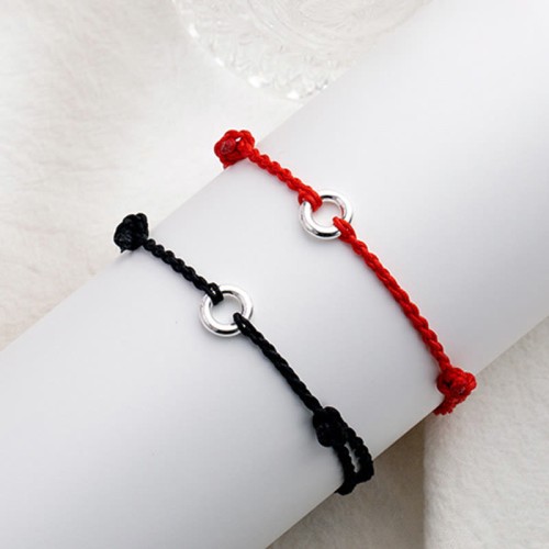 925 Sterling Silver Peace Buckle Luck String Anklet 925 Sterling Silver Peace Buckle Luck String Anklet