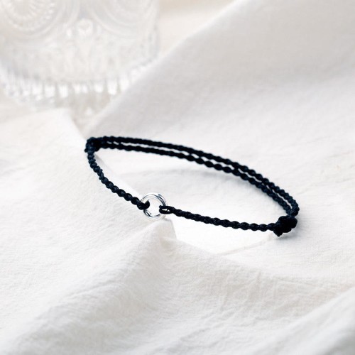 925 Sterling Silver Peace Buckle Luck String Anklet 925 Sterling Silver Peace Buckle Luck String Anklet