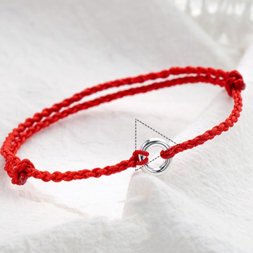 925 Sterling Silver Peace Buckle Luck String Anklet 925 Sterling Silver Peace Buckle Luck String Anklet
