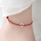 925 Sterling Silver Peace Buckle Luck String Anklet 925 Sterling Silver Peace Buckle Luck String Anklet