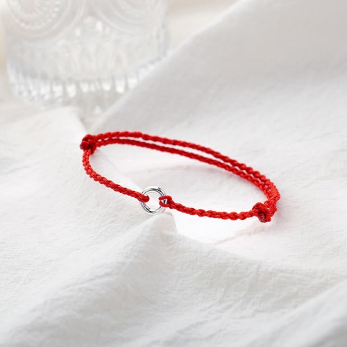 925 Sterling Silver Peace Buckle Luck String Anklet 925 Sterling Silver Peace Buckle Luck String Anklet