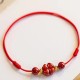 Cinnabar Four Leaf Clover Blessing Rope Anklet Cinnabar Four Leaf Clover Blessing Rope Anklet
