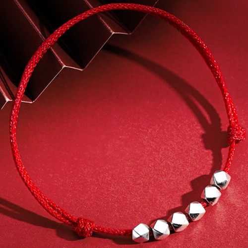 925 Sterling Silver Beads Luck Protection Anklet 925 Sterling Silver Beads Luck Protection Anklet