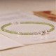 925 Sterling Silver Peridot Square Beads Peace Anklet