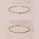 925 Sterling Silver Peridot Square Beads Peace Anklet