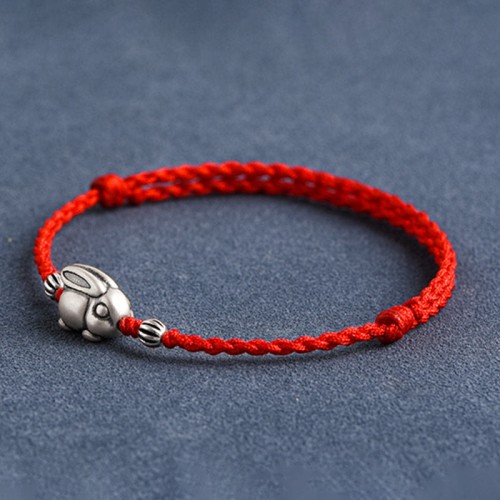Handmade 999 Sterling Silver Rabbit Luck Bracelet Anklet Handmade 999 Sterling Silver Rabbit Luck Bracelet Anklet