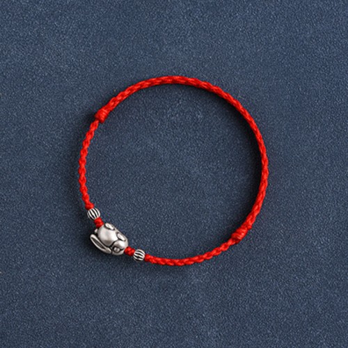 Handmade 999 Sterling Silver Rabbit Luck Bracelet Anklet Handmade 999 Sterling Silver Rabbit Luck Bracelet Anklet