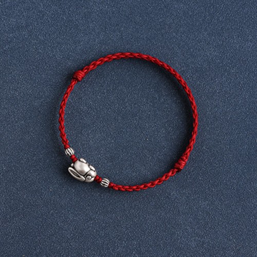 Handmade 999 Sterling Silver Rabbit Luck Bracelet Anklet Handmade 999 Sterling Silver Rabbit Luck Bracelet Anklet