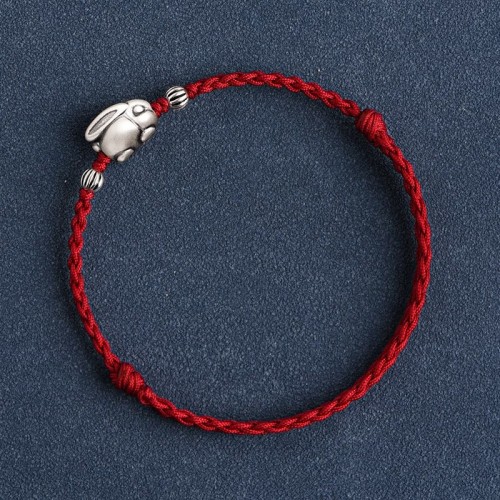 Handmade 999 Sterling Silver Rabbit Luck Bracelet Anklet Handmade 999 Sterling Silver Rabbit Luck Bracelet Anklet