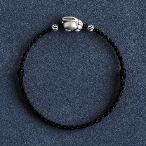 Handmade 999 Sterling Silver Rabbit Luck Bracelet Anklet Handmade 999 Sterling Silver Rabbit Luck Bracelet Anklet