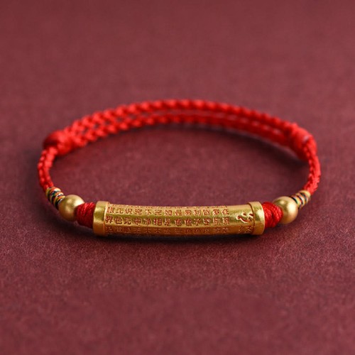 Handmade Alloy Heart Sutra Protection Strength Bracelet Anklet Handmade Alloy Heart Sutra Protection Strength Bracelet Anklet
