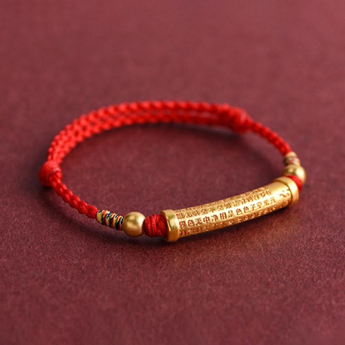 Handmade Alloy Heart Sutra Protection Strength Bracelet Anklet Handmade Alloy Heart Sutra Protection Strength Bracelet Anklet