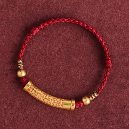 Handmade Alloy Heart Sutra Protection Strength Bracelet Anklet Handmade Alloy Heart Sutra Protection Strength Bracelet Anklet