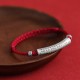 Handmade 999 Sterling Silver Om Mani Padme Hum Heart Sutra Carved Bracelet Anklet Handmade 999 Sterling Silver Om Mani Padme Hum Heart Sutra Carved Bracelet Anklet