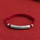 Handmade 999 Sterling Silver Om Mani Padme Hum Heart Sutra Carved Bracelet Anklet Handmade 999 Sterling Silver Om Mani Padme Hum Heart Sutra Carved Bracelet Anklet