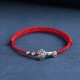 Handmade 999 Sterling Silver Fu Character Ruyi Handle Bracelet Anklet Handmade 999 Sterling Silver Fu Character Ruyi Handle Bracelet Anklet