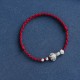 Handmade 999 Sterling Silver Fu Character Ruyi Handle Bracelet Anklet Handmade 999 Sterling Silver Fu Character Ruyi Handle Bracelet Anklet