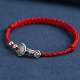 Handmade 999 Sterling Silver Fu Character Ruyi Handle Bracelet Anklet Handmade 999 Sterling Silver Fu Character Ruyi Handle Bracelet Anklet