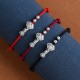 Handmade 999 Sterling Silver Fu Character Ruyi Handle Bracelet Anklet Handmade 999 Sterling Silver Fu Character Ruyi Handle Bracelet Anklet