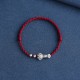 Handmade 999 Sterling Silver Fu Character Ruyi Handle Bracelet Anklet Handmade 999 Sterling Silver Fu Character Ruyi Handle Bracelet Anklet