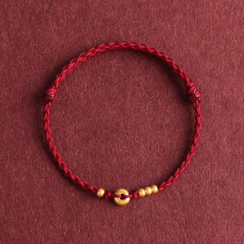 999 Gold Small Peace Buckle Luck Bracelet Anklet 999 Gold Small Peace Buckle Luck Bracelet Anklet