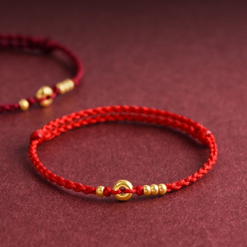 999 Gold Small Peace Buckle Luck Bracelet Anklet 999 Gold Small Peace Buckle Luck Bracelet Anklet