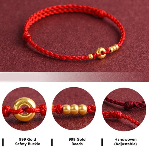 999 Gold Small Peace Buckle Luck Bracelet Anklet 999 Gold Small Peace Buckle Luck Bracelet Anklet