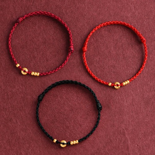 999 Gold Small Peace Buckle Luck Bracelet Anklet 999 Gold Small Peace Buckle Luck Bracelet Anklet