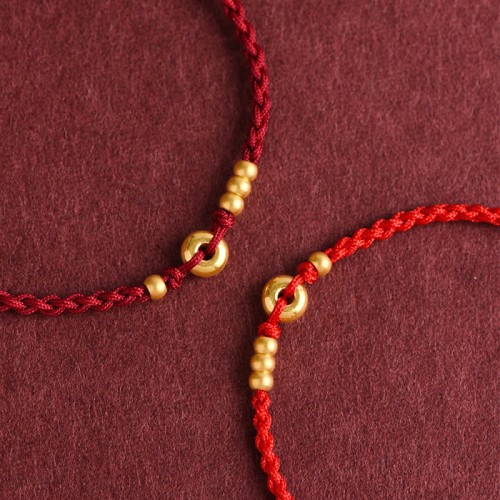 999 Gold Small Peace Buckle Luck Bracelet Anklet 999 Gold Small Peace Buckle Luck Bracelet Anklet