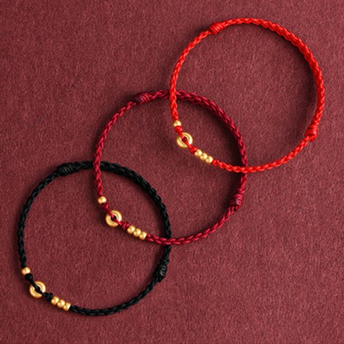 999 Gold Small Peace Buckle Luck Bracelet Anklet 999 Gold Small Peace Buckle Luck Bracelet Anklet