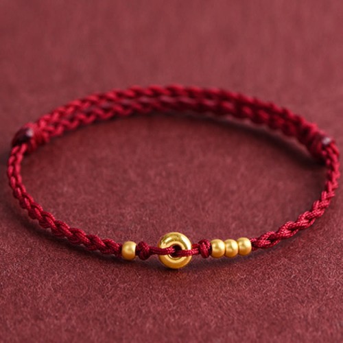 999 Gold Small Peace Buckle Luck Bracelet Anklet 999 Gold Small Peace Buckle Luck Bracelet Anklet