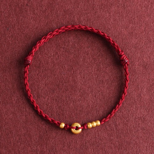 999 Gold Small Peace Buckle Luck Bracelet Anklet 999 Gold Small Peace Buckle Luck Bracelet Anklet