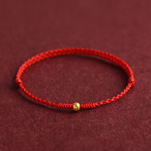 999 Gold Mini Bead Strength Braided Rope Anklet 999 Gold Mini Bead Strength Braided Rope Anklet