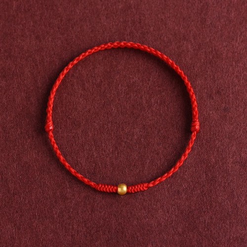 999 Gold Mini Bead Strength Braided Rope Anklet 999 Gold Mini Bead Strength Braided Rope Anklet