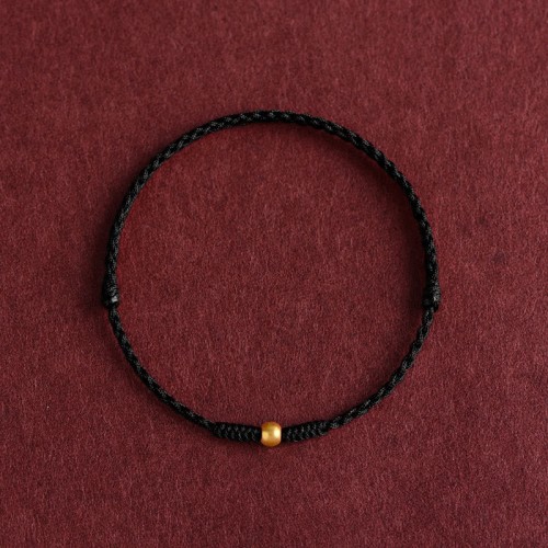 999 Gold Mini Bead Strength Braided Rope Anklet 999 Gold Mini Bead Strength Braided Rope Anklet