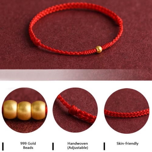 999 Gold Mini Bead Strength Braided Rope Anklet 999 Gold Mini Bead Strength Braided Rope Anklet