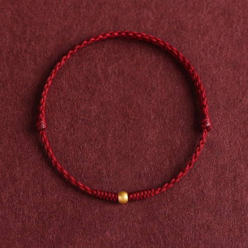 999 Gold Mini Bead Strength Braided Rope Anklet 999 Gold Mini Bead Strength Braided Rope Anklet