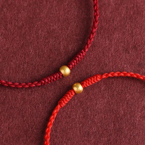 999 Gold Mini Bead Strength Braided Rope Anklet 999 Gold Mini Bead Strength Braided Rope Anklet