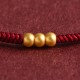 999 Gold Mini Three Beads Design Luck Bracelet Anklet