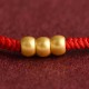 999 Gold Mini Three Beads Design Luck Bracelet Anklet